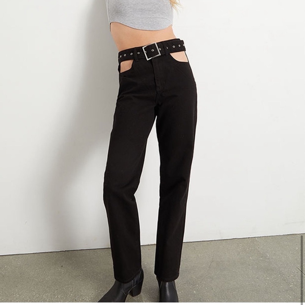 WeWoreWhat Black Cutout High-Rise Jeans